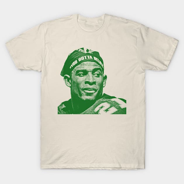 deion sanders - green solid style T-Shirt by Loreatees